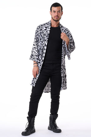 Black & White Geometric Unisex Kimono