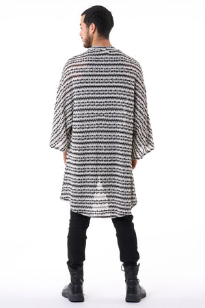 Black & White Knit Unisex Kimono