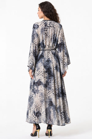 Blue Mixed Animal Print Gemini Robe