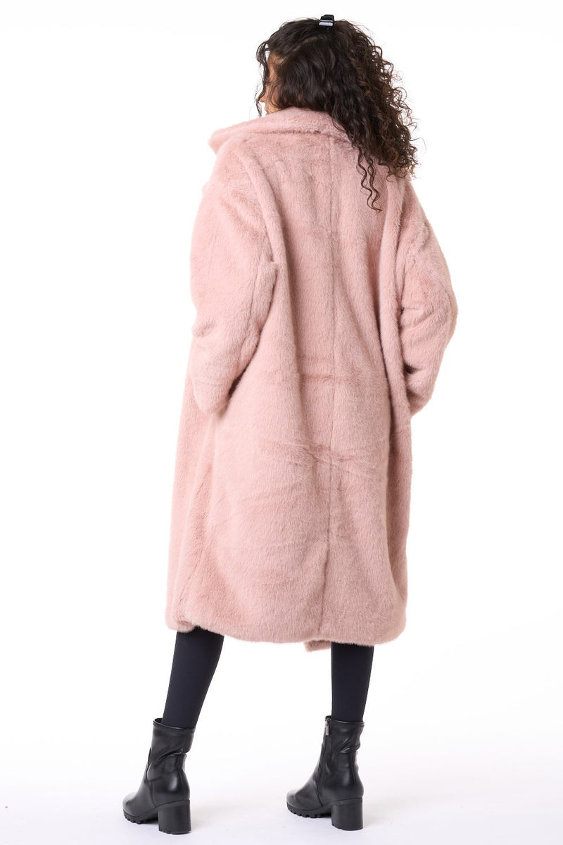 Blush Oversized Faux Fur Coat