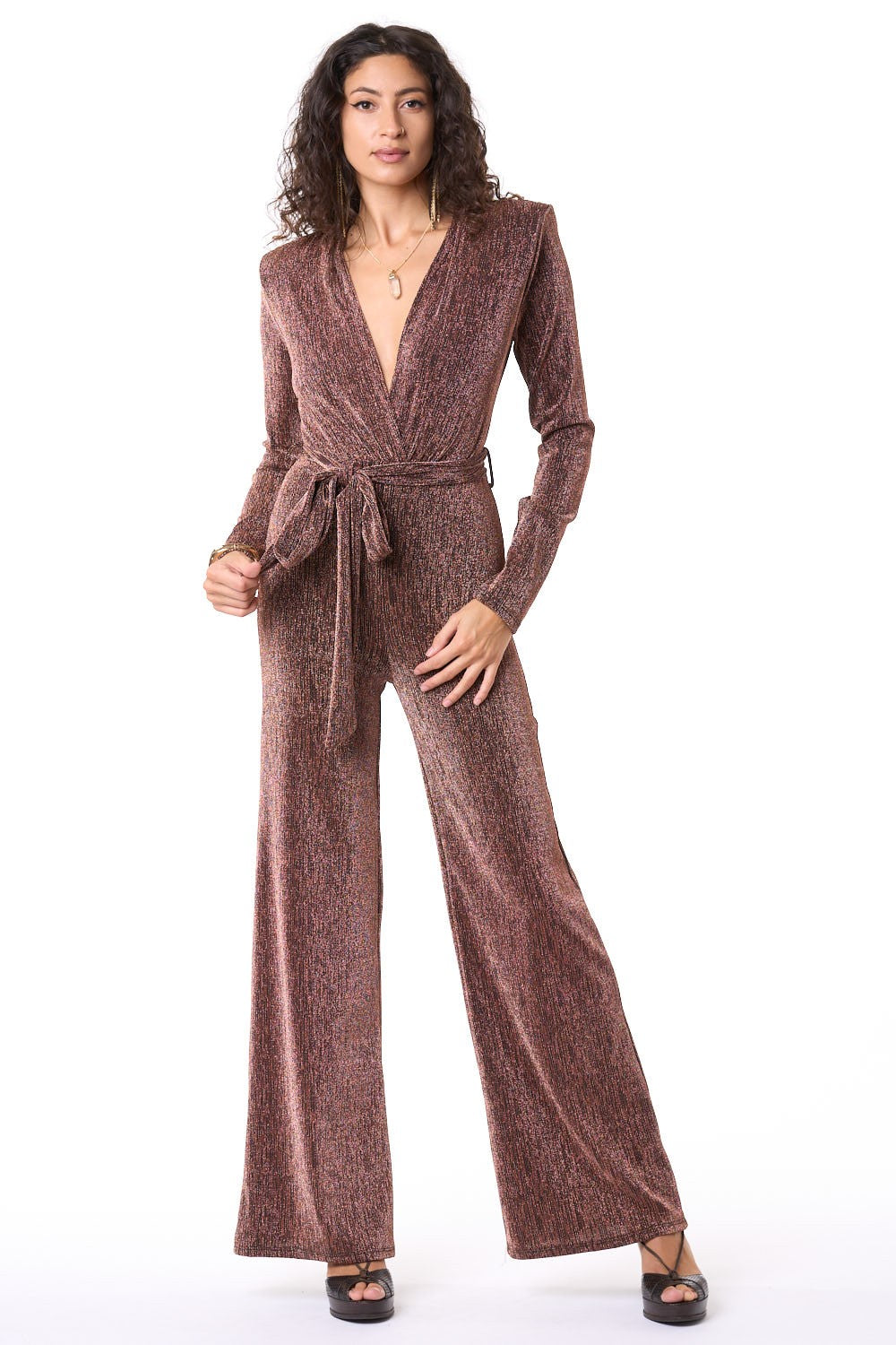 Copper Plunge Jumpsuit