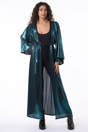 Teal Metallic Gemini Robe