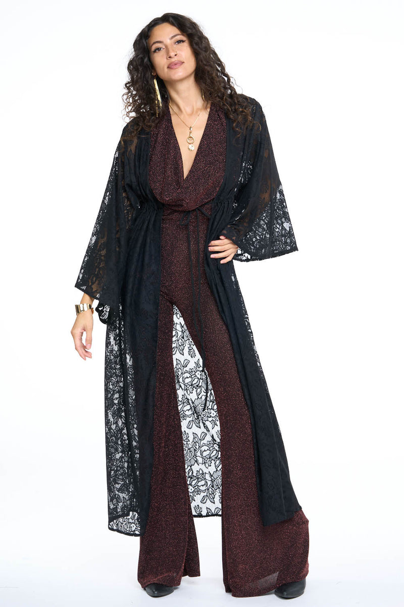 Black Lace Gemini Leisure Robe