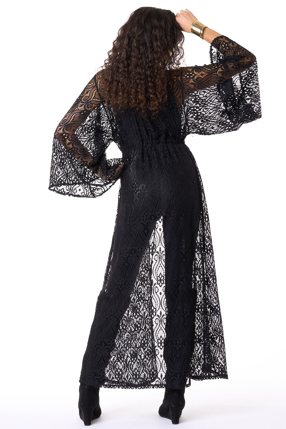 Black Paisley Lace Gemini Robe