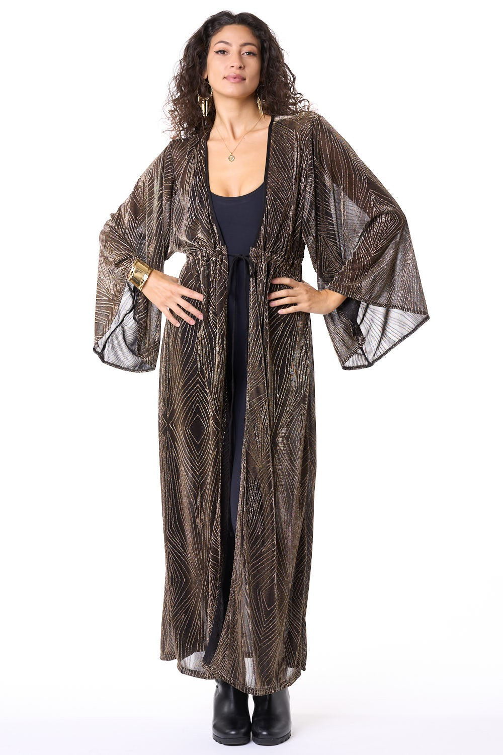 Gold Geometric Mesh Gemini Robe