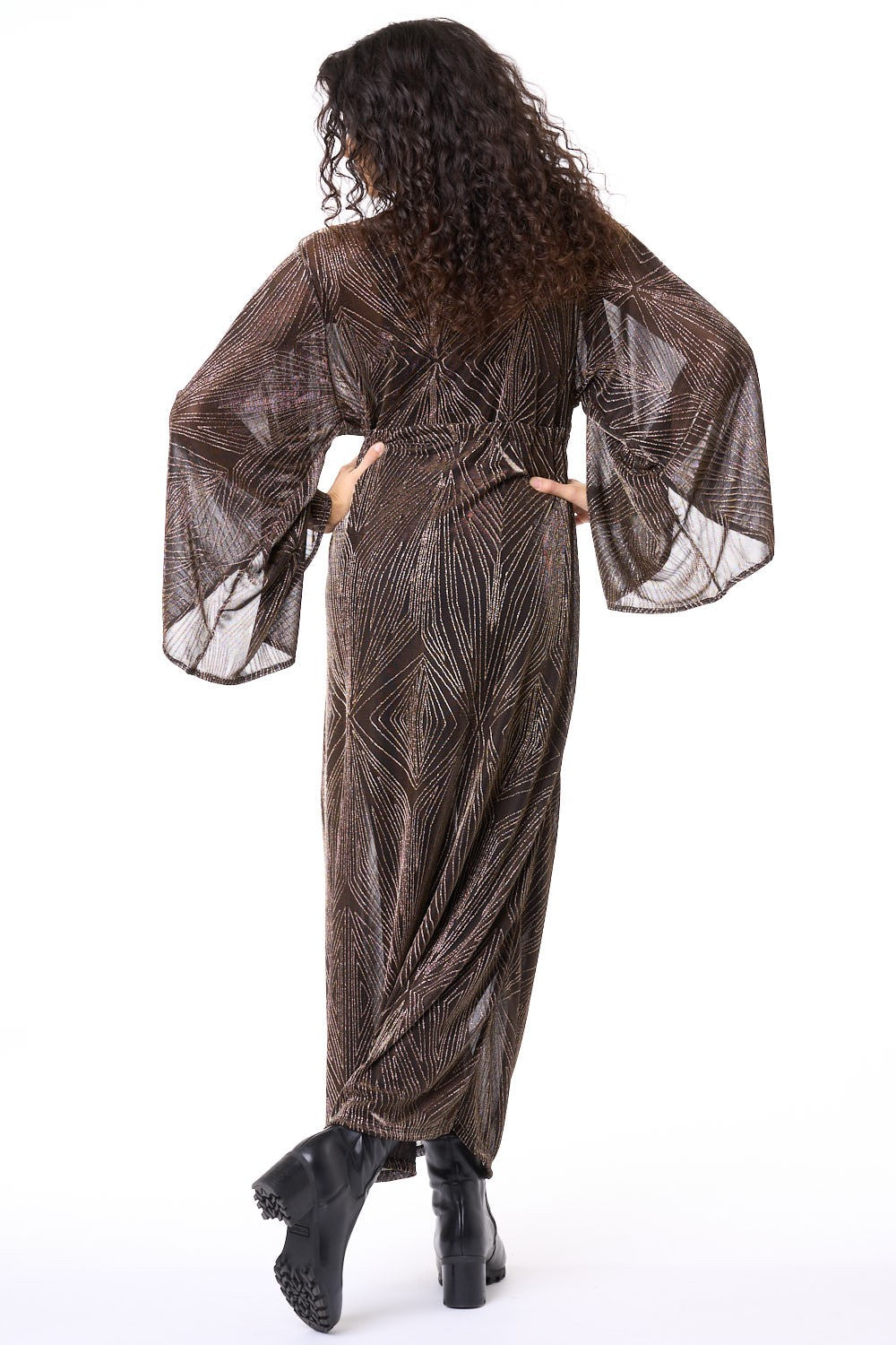 Gold Geometric Mesh Gemini Robe