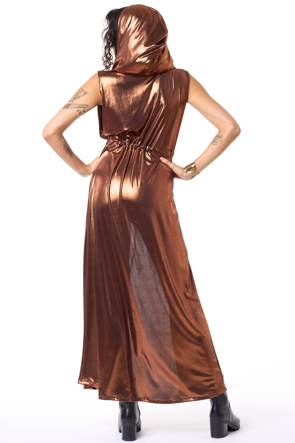 Solid Copper Hooded Sleeveless Gemini Robe