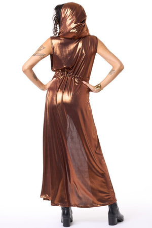 Solid Copper Hooded Sleeveless Gemini Robe