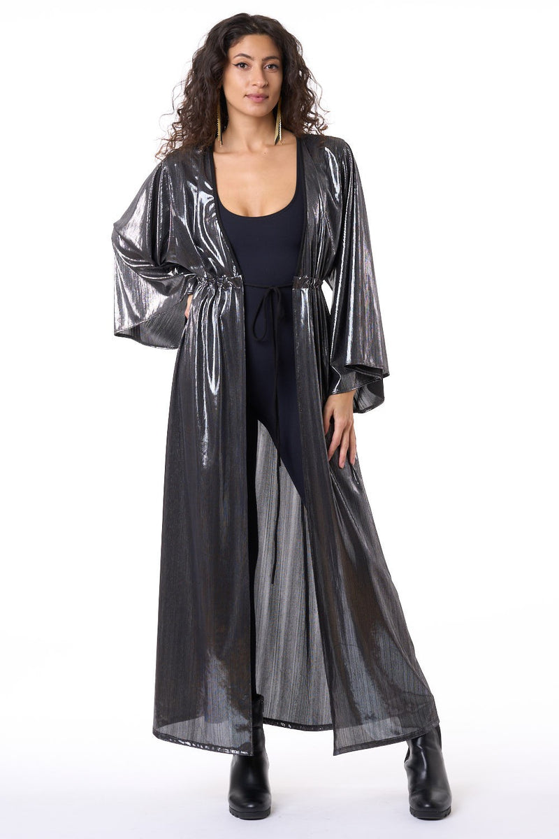 Silver Ripped Robe Silver Ribbed Gemini Robe – Tamo Design