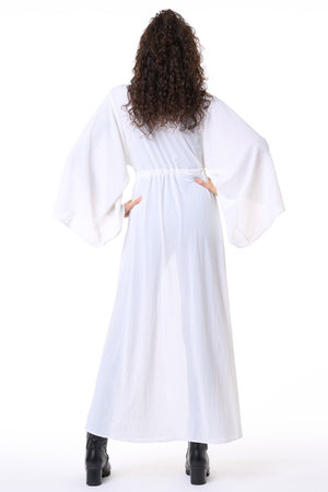 White Mesh Gemini Robe