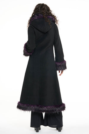 Classic Tamo Coat: Black Coat + Purple Trim