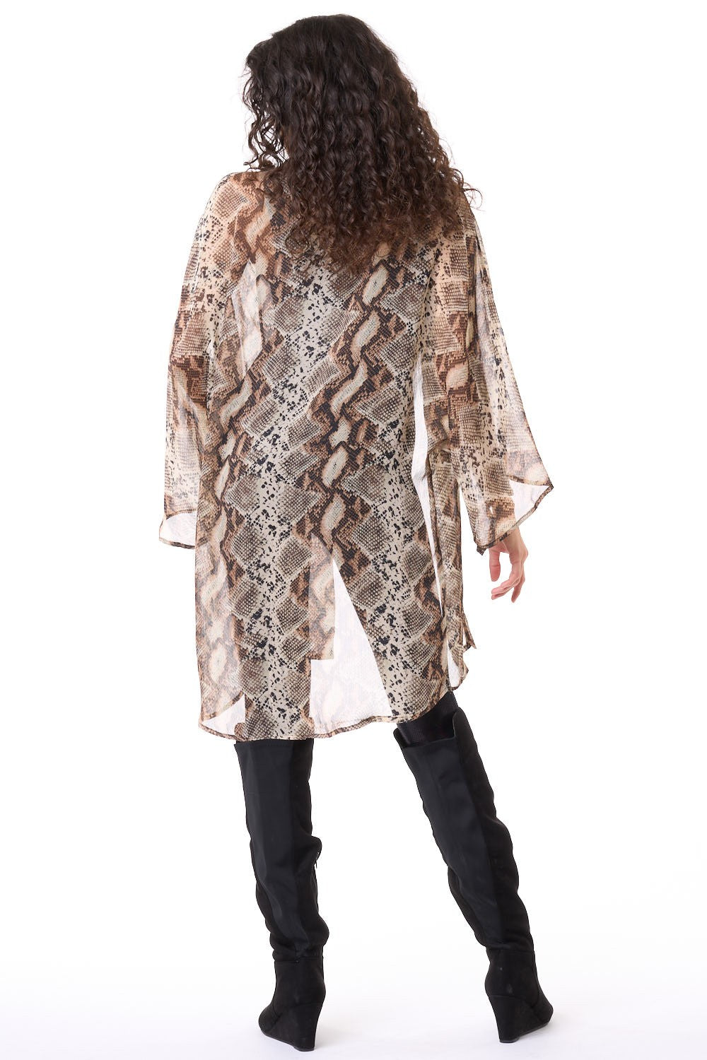 Tan Skane Chiffon Unisex Kimono