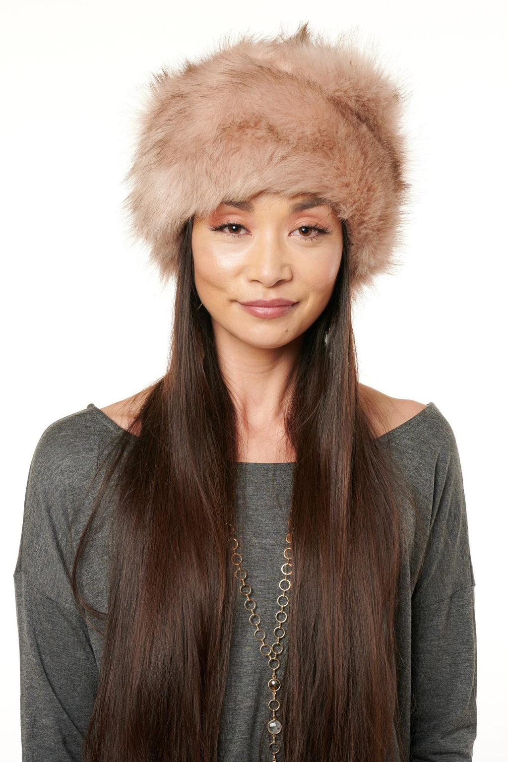 Blush Babushka Faux Fur Hat