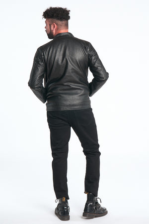 Black Vegan Leather Moto Jacket