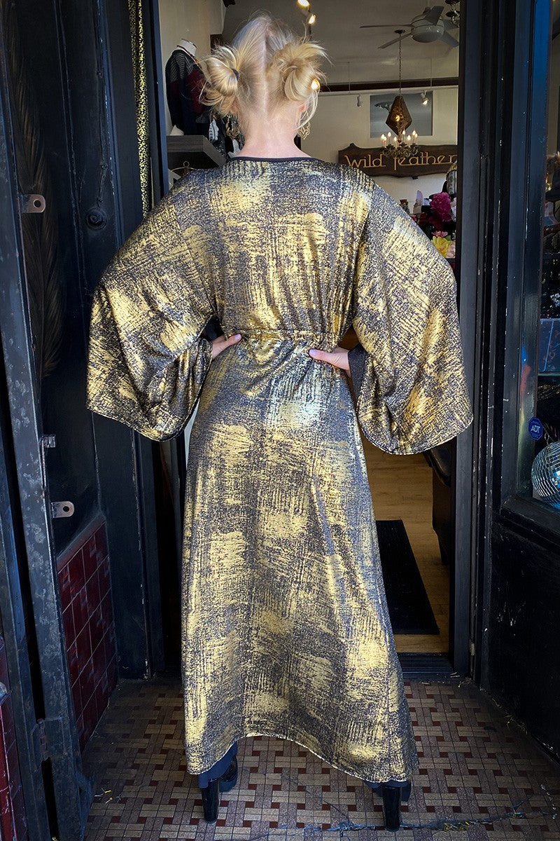 Gold Distressed Mesh Gemini Leisure Robe