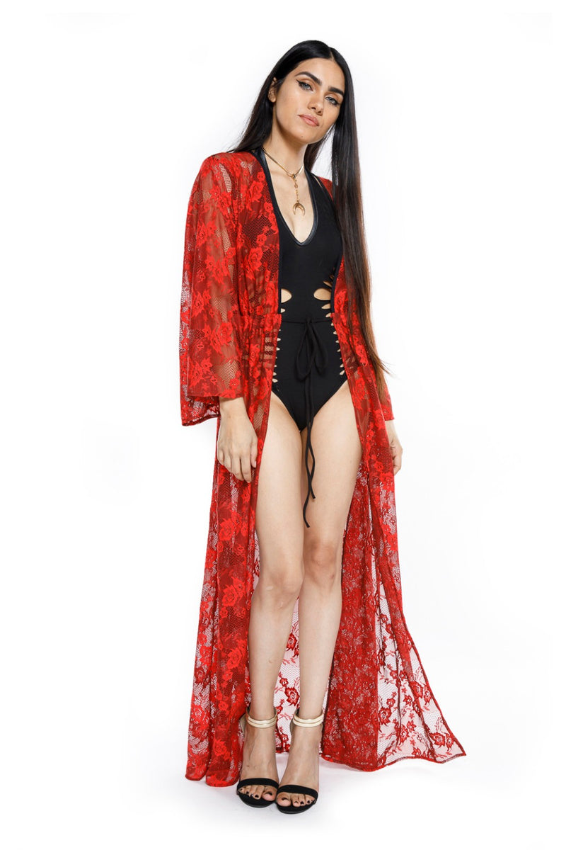 Red Lace Gemini Leisure Robe