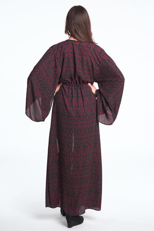 Aztec Burgundy Gemini Leisure Robe